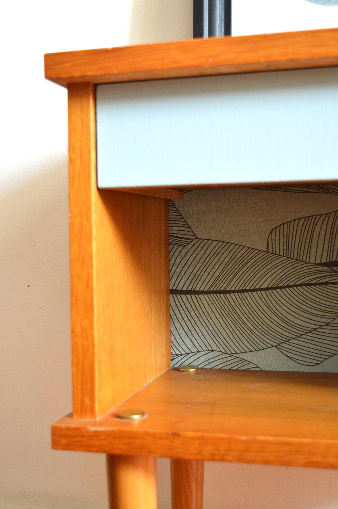 60s-old bedside wood - blue