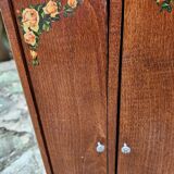 Vintage wooden doll wardrobe Art Deco