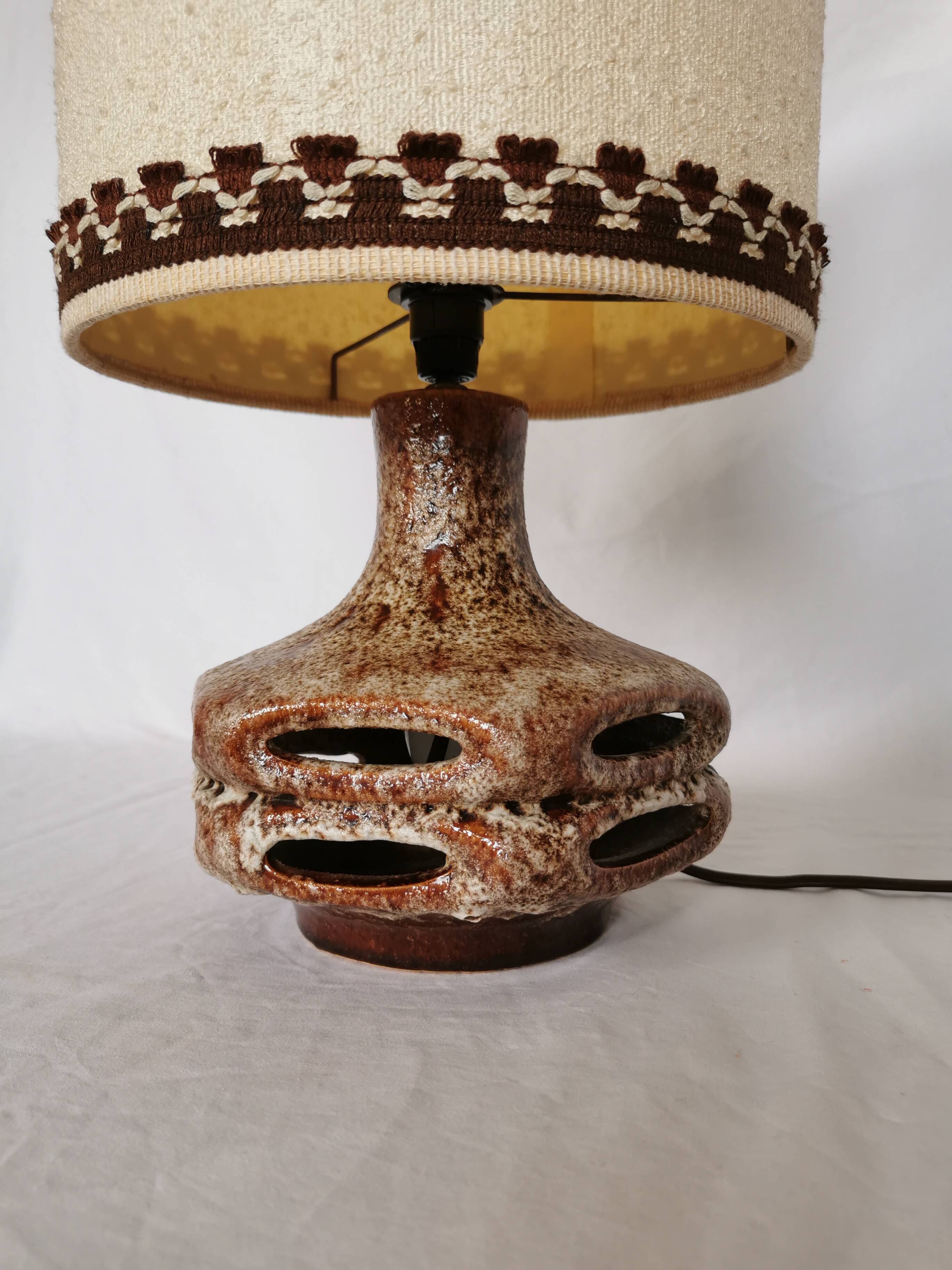 Openwork ceramic lamp, Stein Keramik, Germany, space age, 1960.