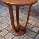 1930 Art Deco pedestal table in solid walnut