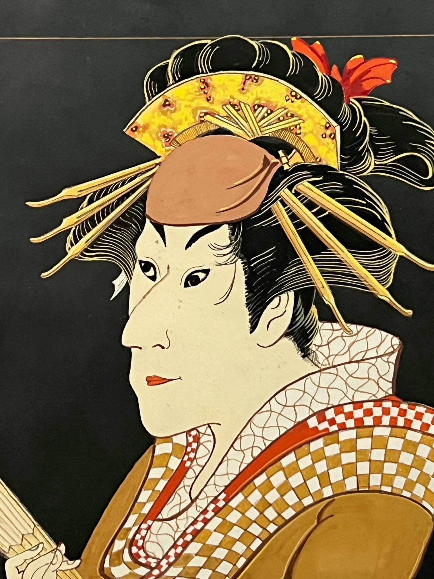 Pair of gouaches "Actors of the Kabuki Theater".