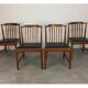 4 Scandinavian teak chairs with slats from the 1960s.