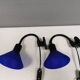 A set of wall lamps with blue glass shades from Danske Design-Light, 1980s.