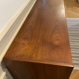 Danish teak highboard with 2 sliding doors