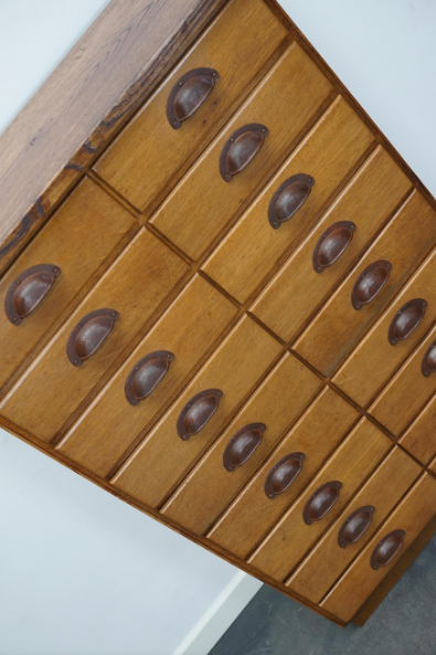 German apothecary's cabinet in oak mid-twentieth century