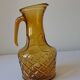Amber glass carafe, brutalist style, Italy, 1970s.