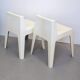 Two white fiberglass Kostka chairs 1970
