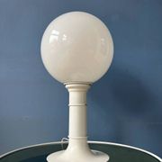 White Space Age table lamp Woja Holland with opal glass shade