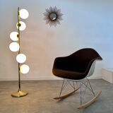 Old floor lamp in brass and opaline design from the 70s Max Bill lamp