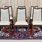 Suite de 6 chaises GPlan en teck et assise en skai des années 1970