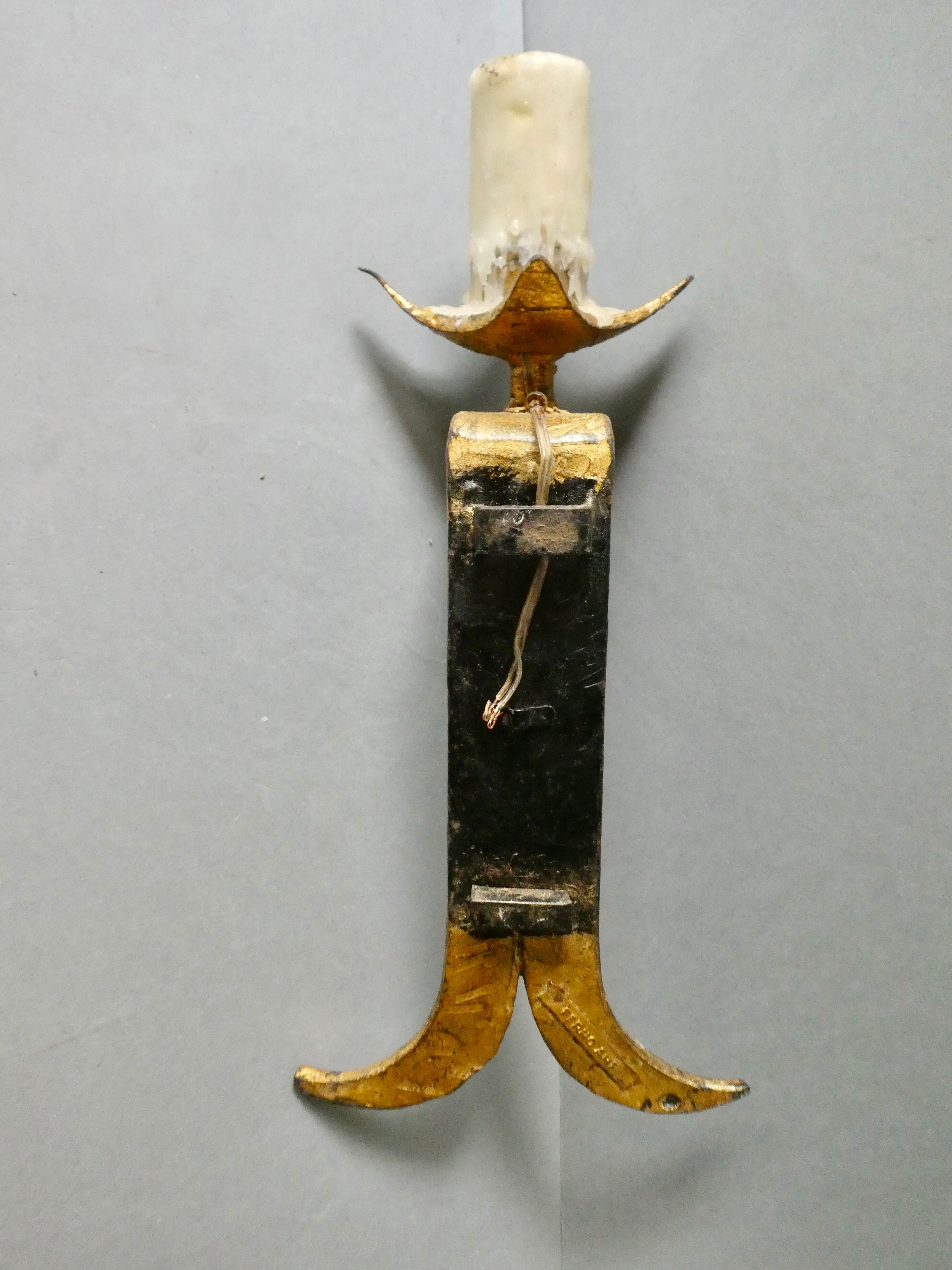 Gold metal flare wall lamp Ferro Art 60/70s