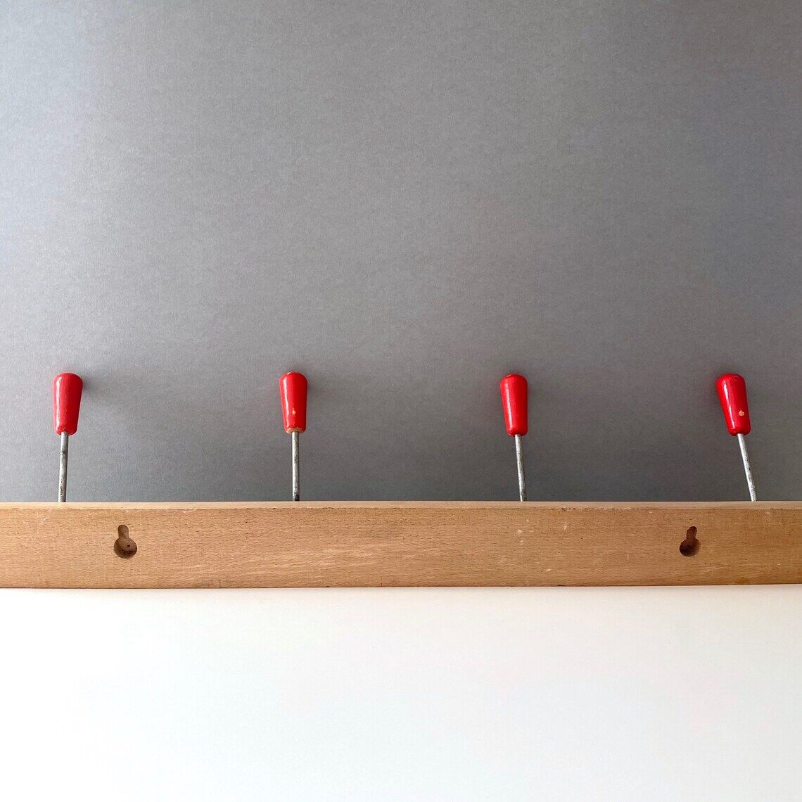 70s wooden cloakroom