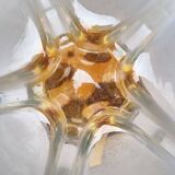 Pair of steel and opaline wall lights, Vittorio Mazzega design, vintage, 70s