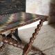 Tabouret pliant vintage à pieds torsadés