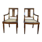 Paire de fauteuils d'époque Art Déco en cannage