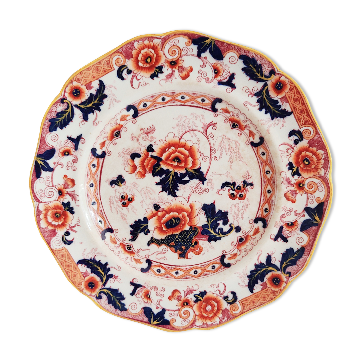 Flower plate Cauldon England 19th