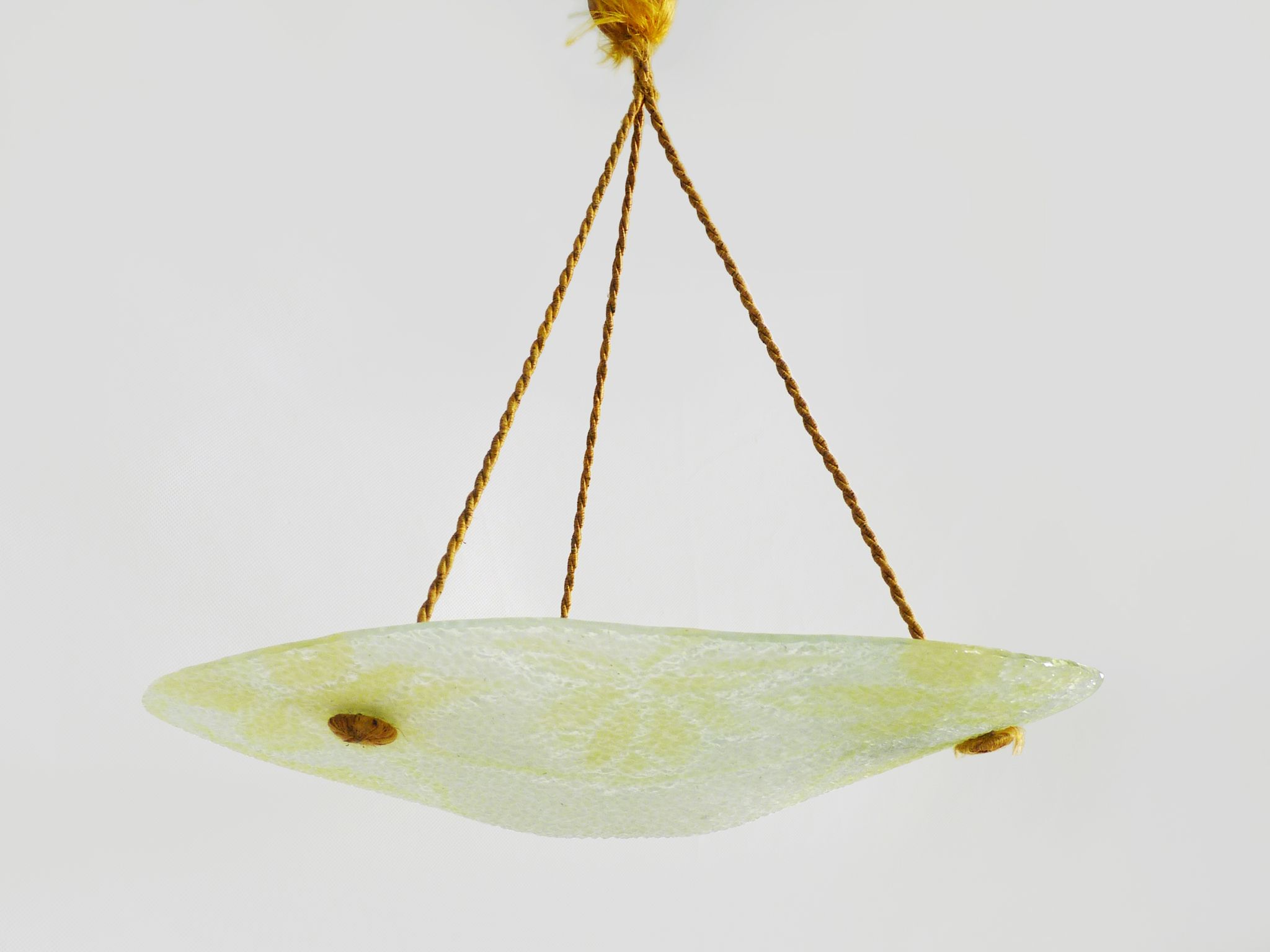 Suspension basin Art Deco 1 Fire, in yellow and transparent glass. Year 30