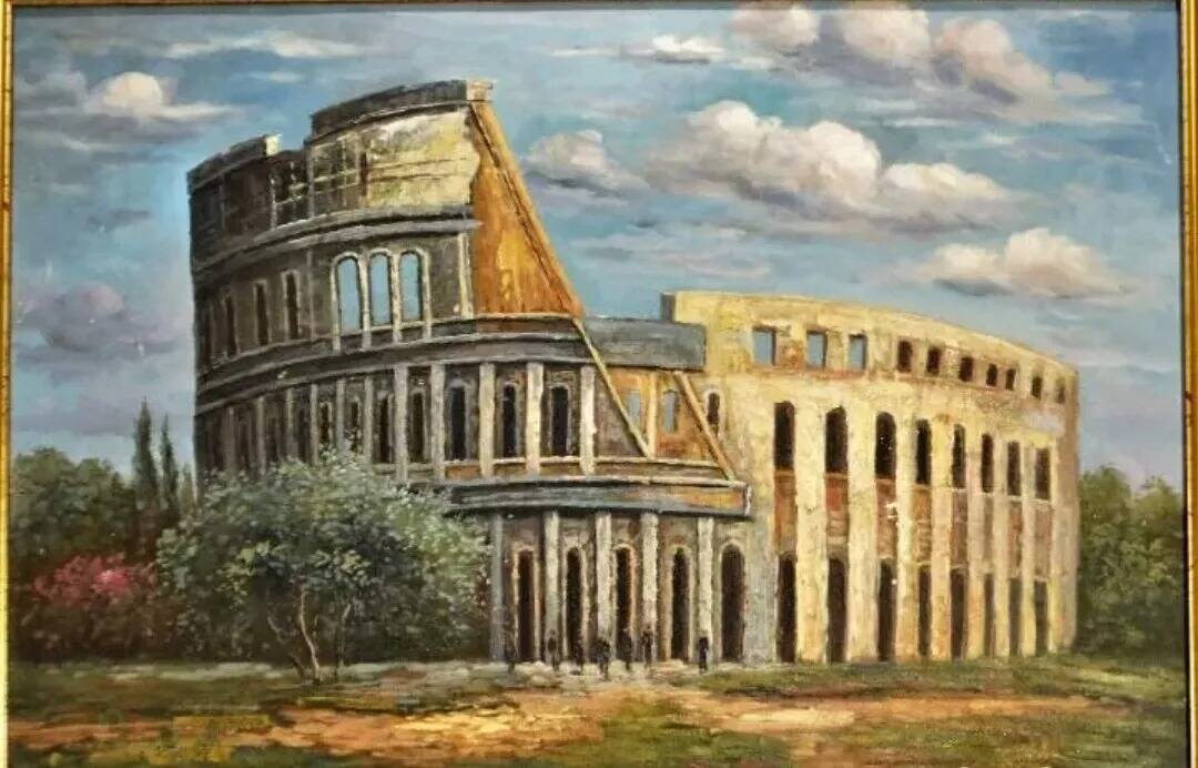 Peinture à l'huile du Colisée à Rome, XXe siècle
