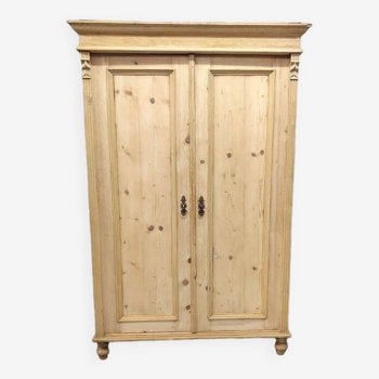 Art nouveau pine wardrobe