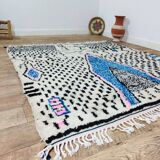 Handmade wool berber rug 200 x 188 cm