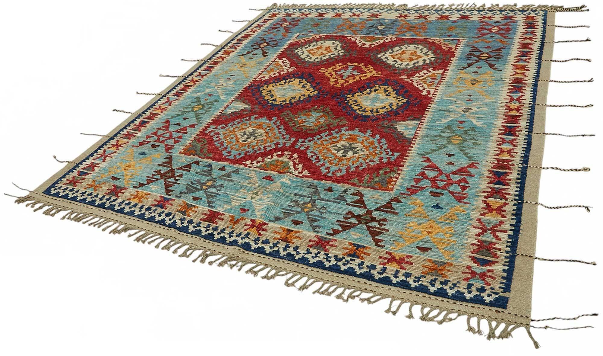 Hand-Knotted Tribal Unique 244 cm x 295 cm Multicolor Wool Carpet