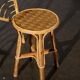 Wood and rattan desk and its seat