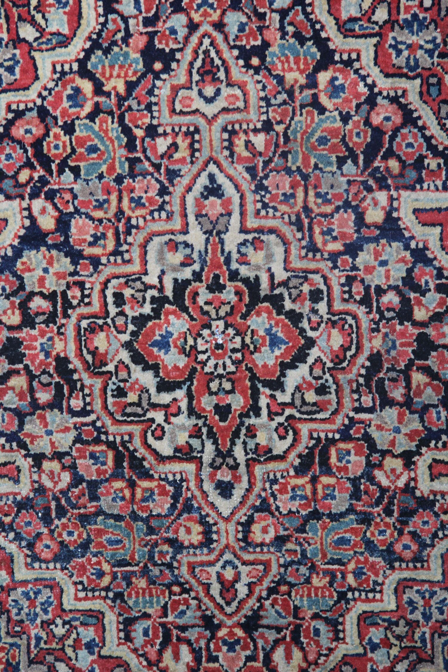 Oriental persian carpet red wool area rug 61x73cm