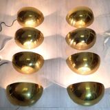 8 half moon sconces, Hollywood regency, brass, 60/70