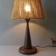 Teak lamp with a rope shade, around 1950.