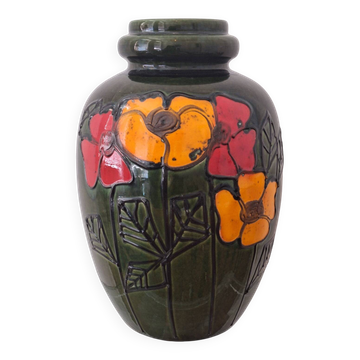 Vase de sol en céramique brutalisme, grand, milieu du siècle, années 1960.