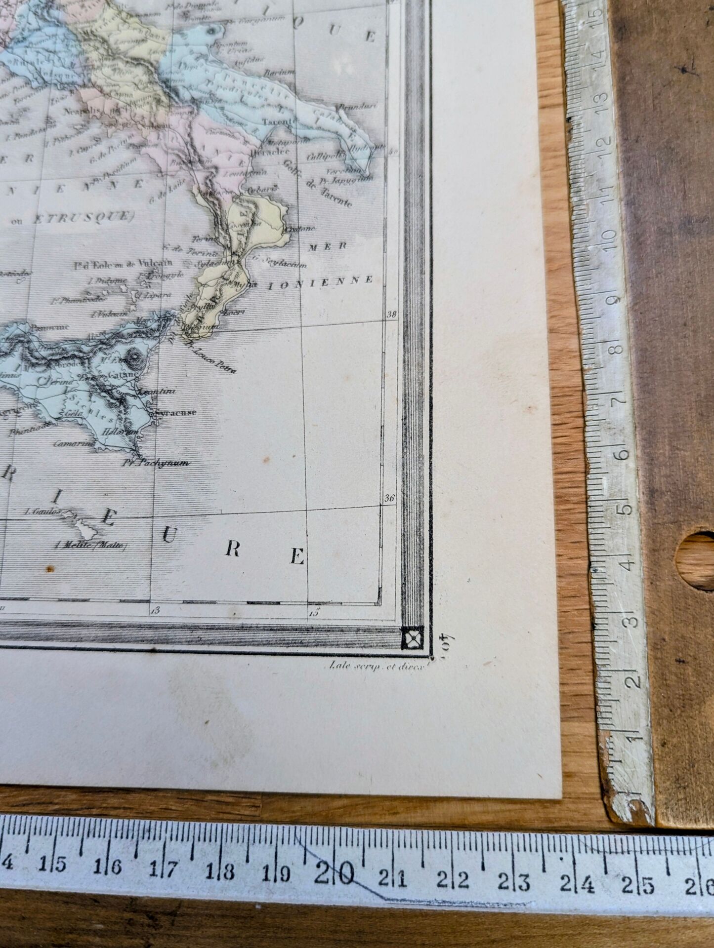 L'Italie ancienne, carte ancienne, imprimée en 1852.
