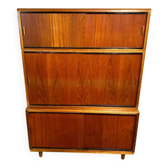 Mid century retro vintage teak stacking bookcase