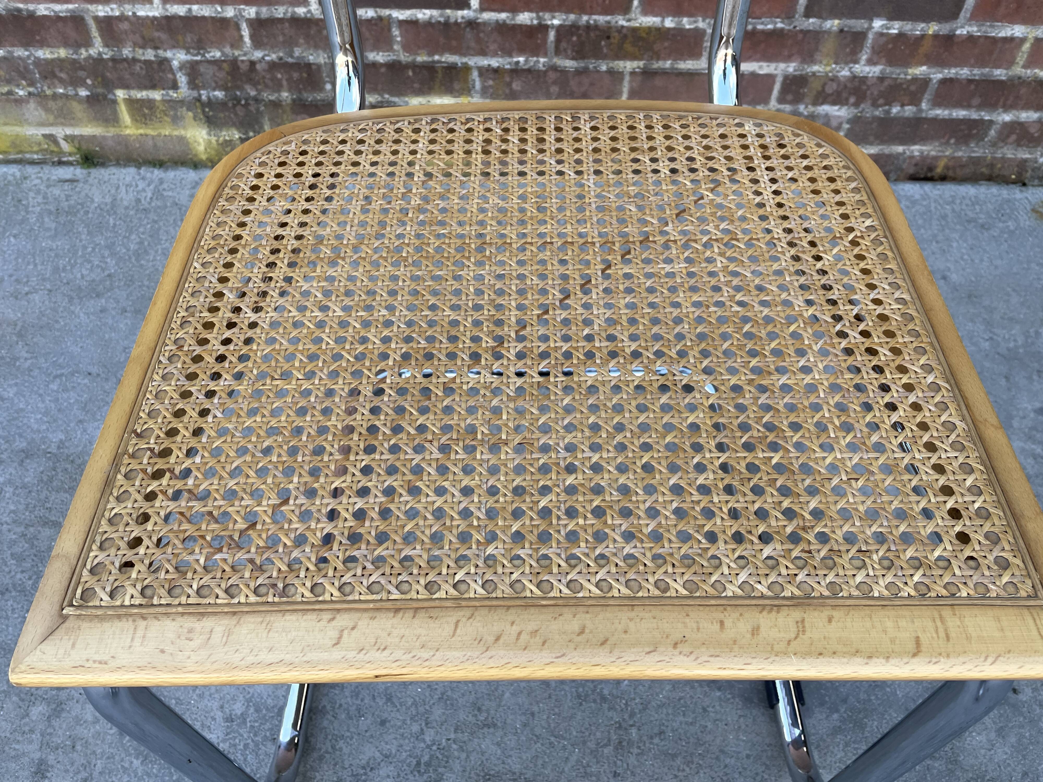 Cesca model design chair with armrests chrome version