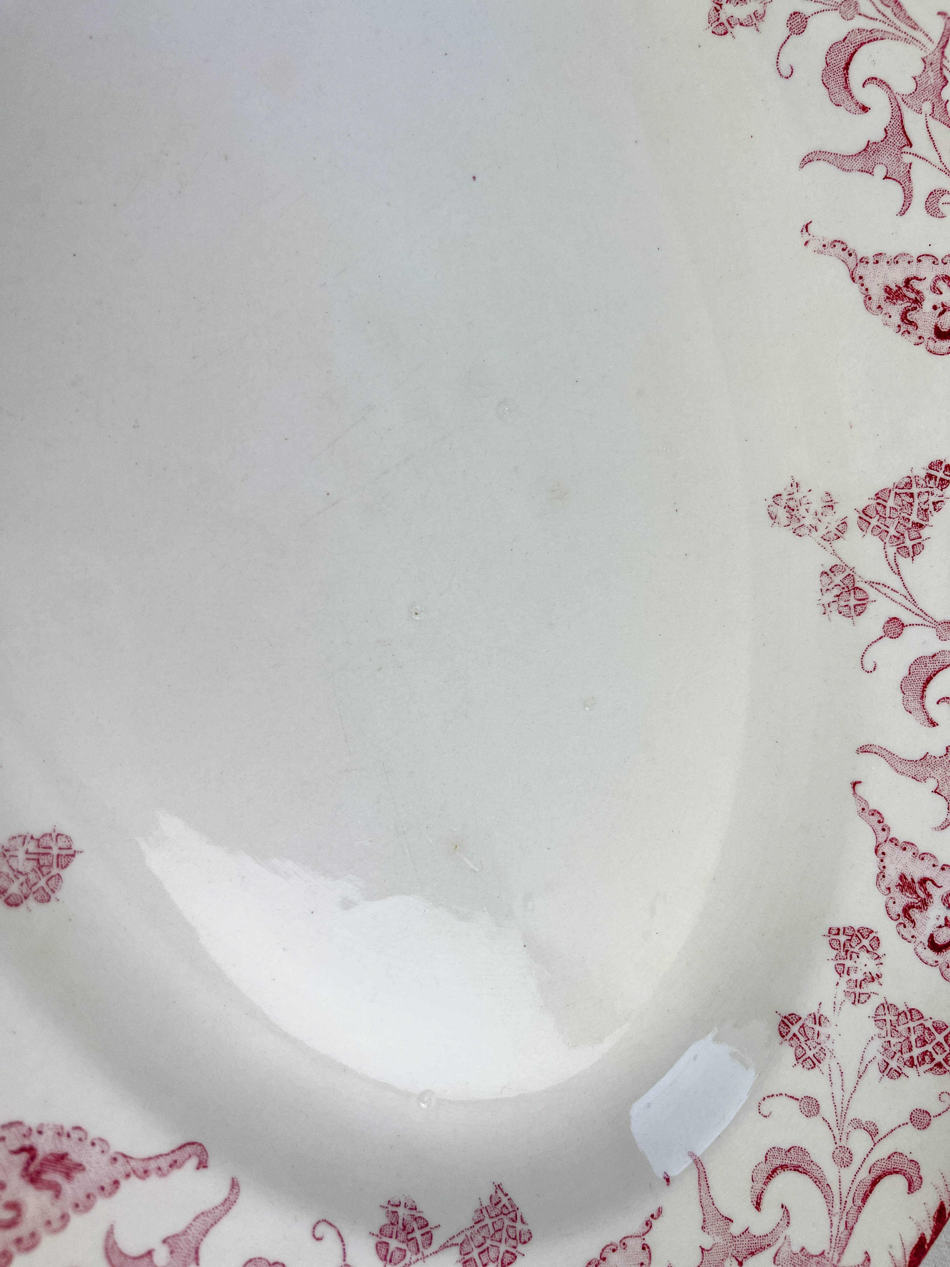 Vintage oval dish Longwy Red Iron Earth