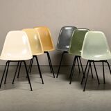 Charles & Ray Eames DSX multicolor set 6 Side Chairs for Herman Miller