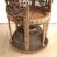 Peacock Emmanuelle high wing back wicker throne armchair