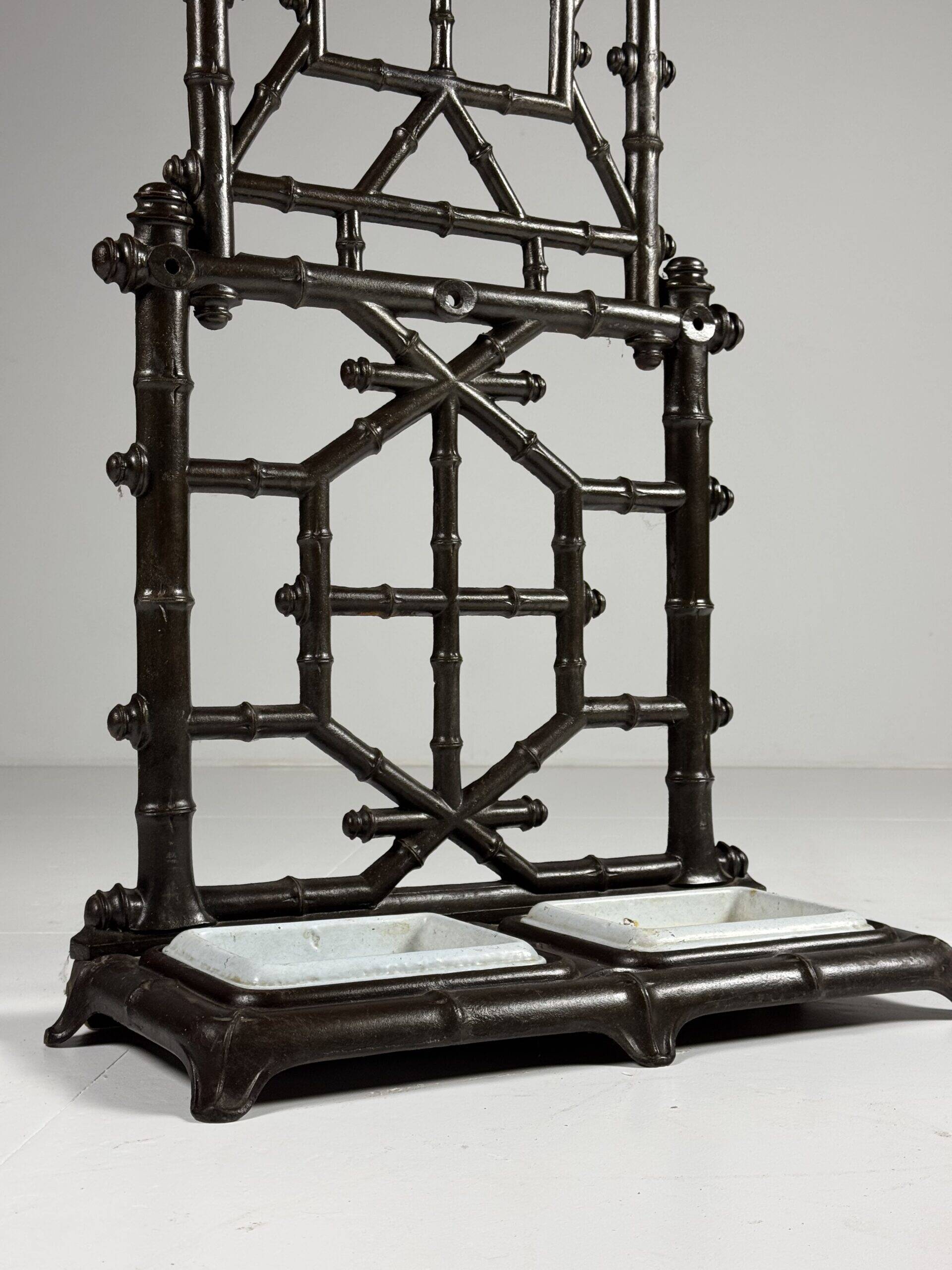 Faux bamboo coat rack cast iron ca. 1890