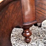 Pedestal table nineteenth century rectangular to central, marquetry tray with geometric decoration