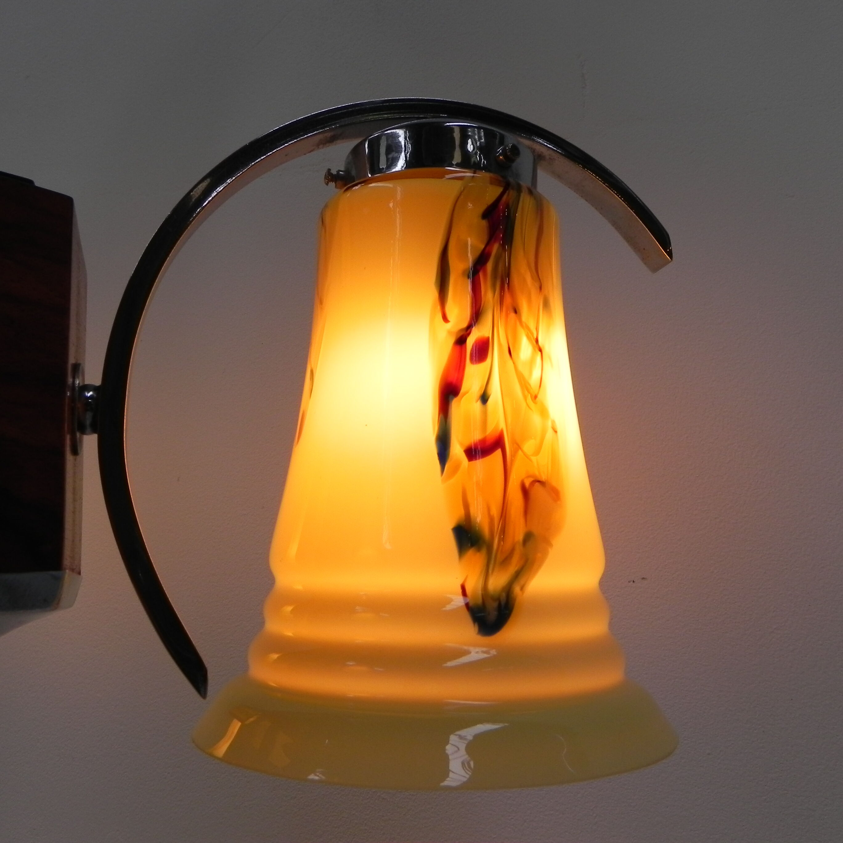 Art deco hanging lamp in glass