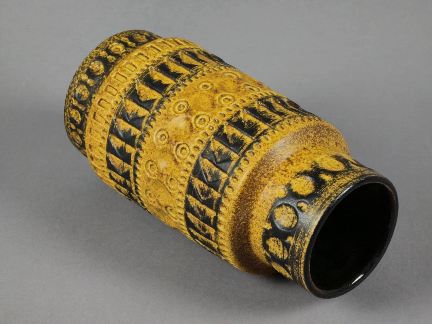 Vintage 1960s Bay Keramiek 'Inka' Handmade Stoneware Vase By Bodo Mans