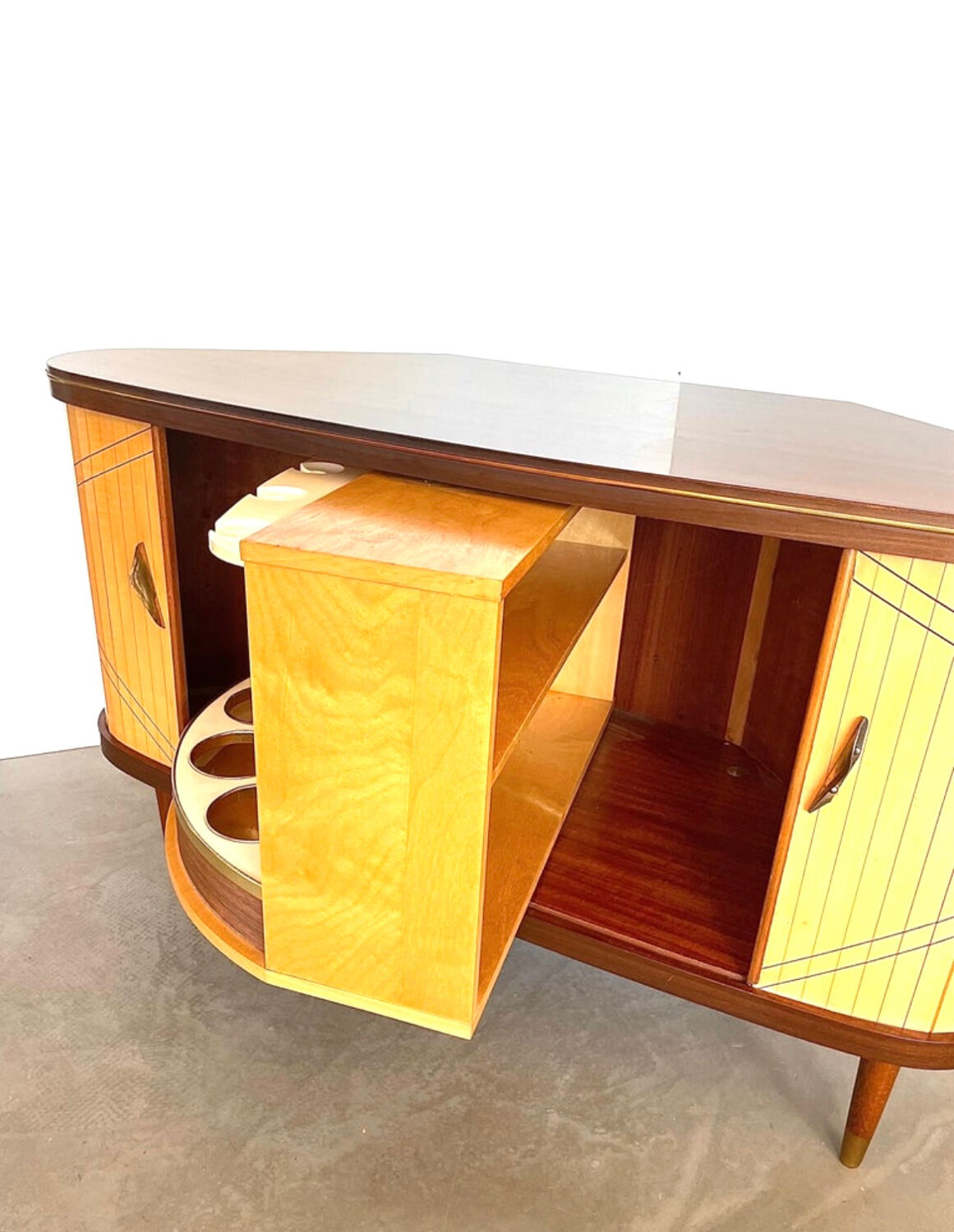 Sesame Bar multifunctional Dry Bar and Book Case with tambour doors