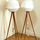 Two Scandinavien Globe Floorlamps Mid Century