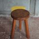 Vintage stool, handcrafted wooden stool, brutalist style, plant stand