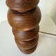 1950s turned oak wood table lamp