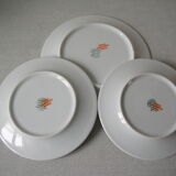 Lot de 3 assiettes Compagnie Maritime Transatlantique en porcelaine Pillivuyt