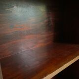 Bookcase vintage natural wood shelves open to three shelves