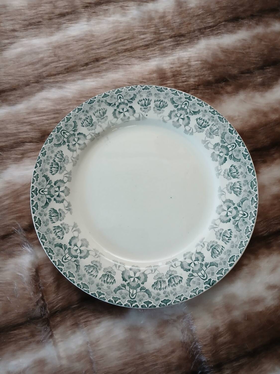 12 antique flat plates in ironstone