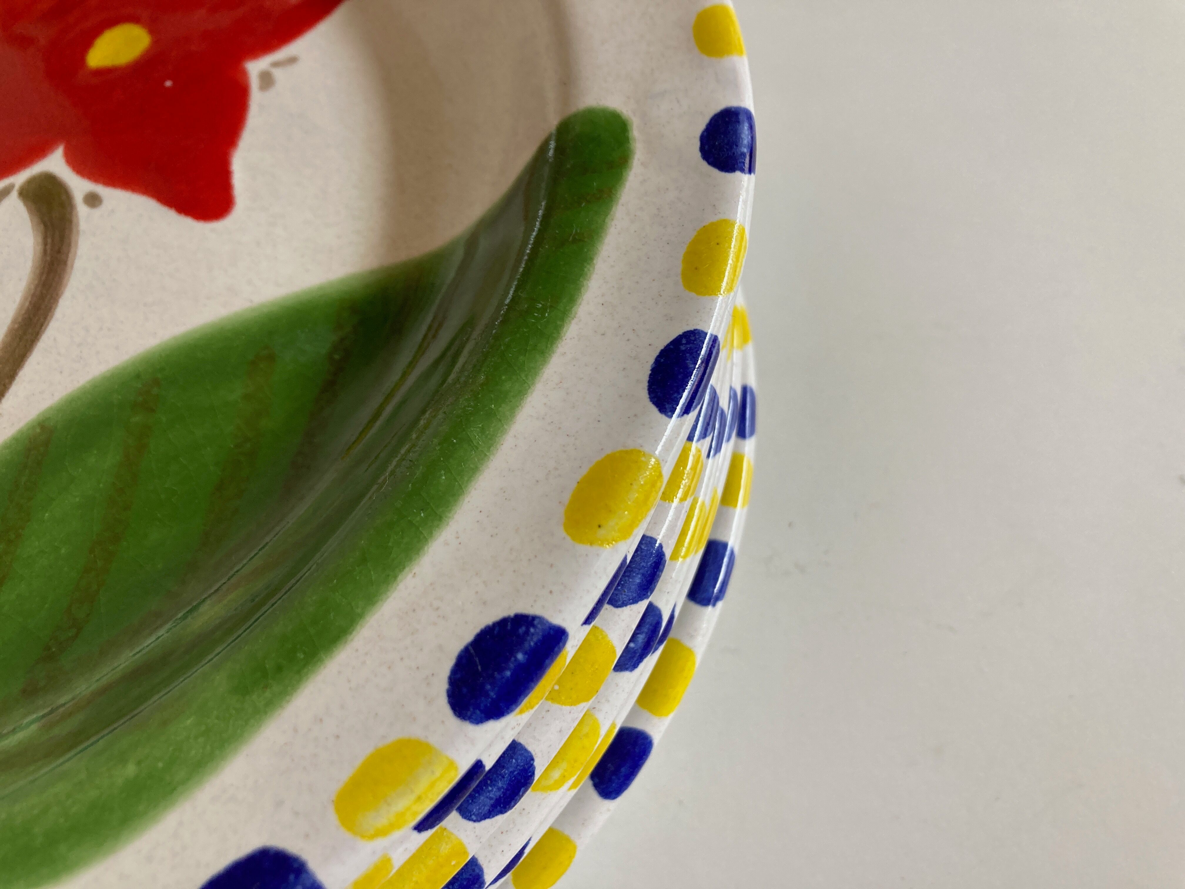 Set of 6 plates De Simone in glazed earth 1970 Italian work