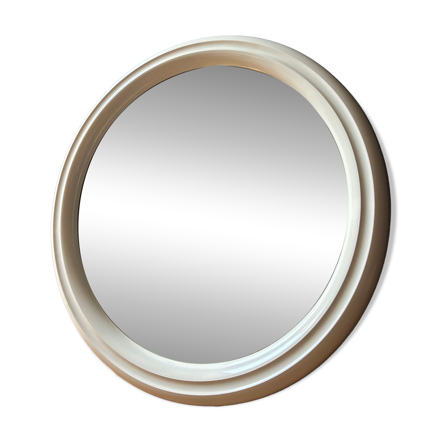 Vintage Space Age by Tiger small round mirror in moulded plastic.