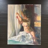 Tableau nu féminin «entre les voiles »